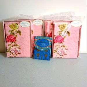 Rose design, 4 sets of 8 blank cards w envelopes plus a folded-cover notepad